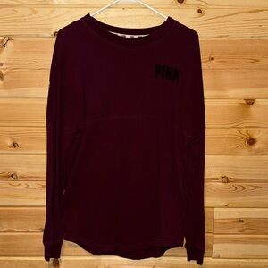 Victoria's Secret Pink Maroon Crew Neck Sweatshirt